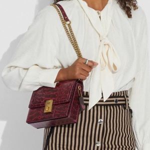 NWT Coach Snakeskin Hutton Gold Chain Handbag
